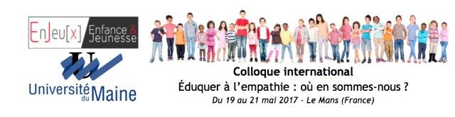 Bandeau du 1er colloque international «Éduquer à l'empathie: où en sommes-nous?»